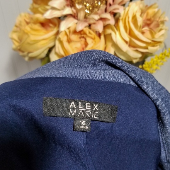 | alex marie | woven blue 1-button blazer - Picture 5 of 6